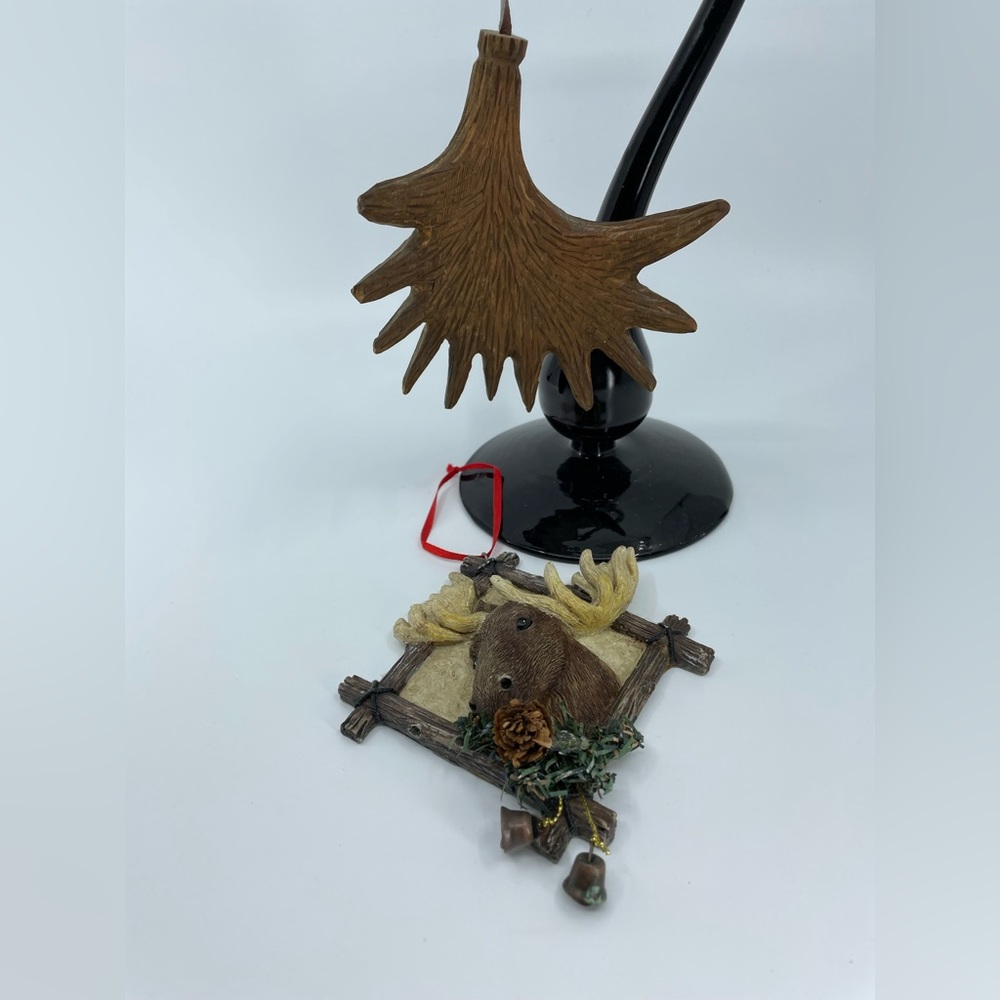Vintage Set of 2 Moose Ornaments